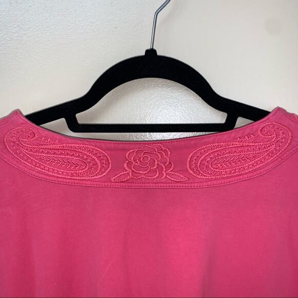 Charter Club Woman Pink 3/4 Sleeve V-Neck Top 1X - Picture 6 of 11